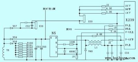 圖5 X239端子與集成塊N5的相關電路